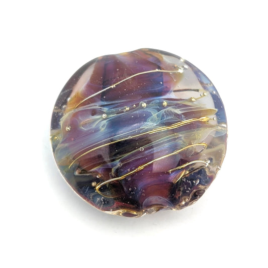 Silver Glass Focal Lentil Bead