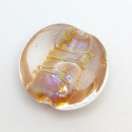 Silver Glass Focal Lentil Bead