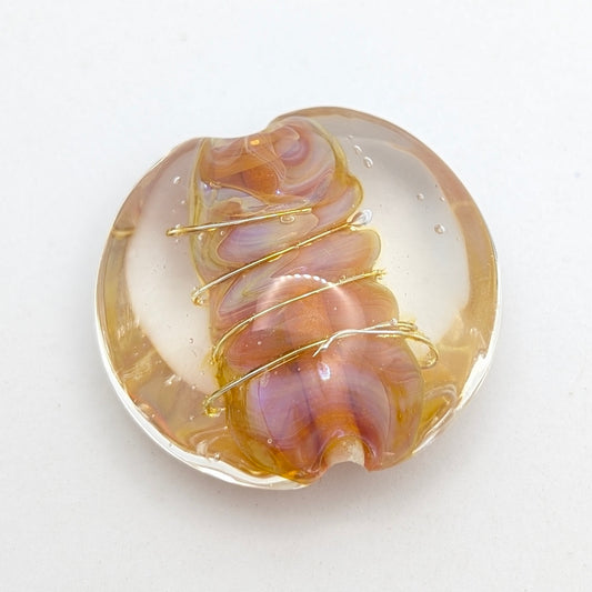 Silver Glass Focal Lentil Bead