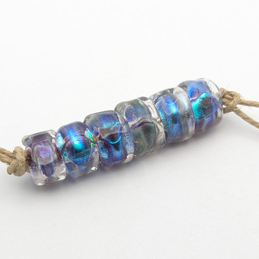Dichroic Silver Glass Beads 6