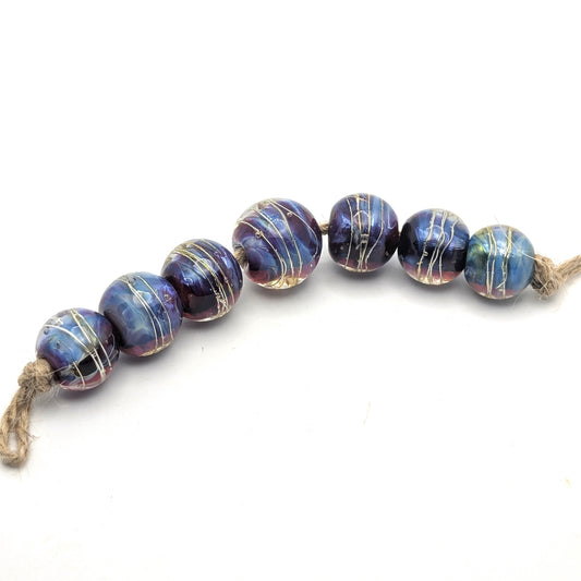 Silver Glass Bead Set of 7