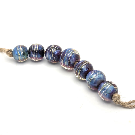 Silver Glass Bead Set of 7