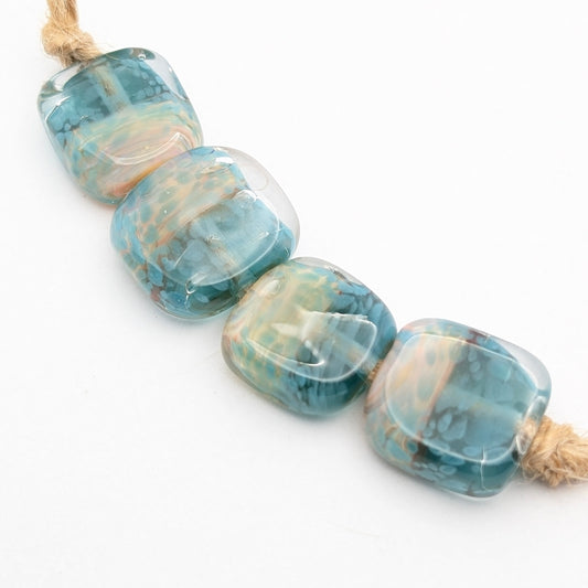 Borosilicate Tab Bead Set of 4