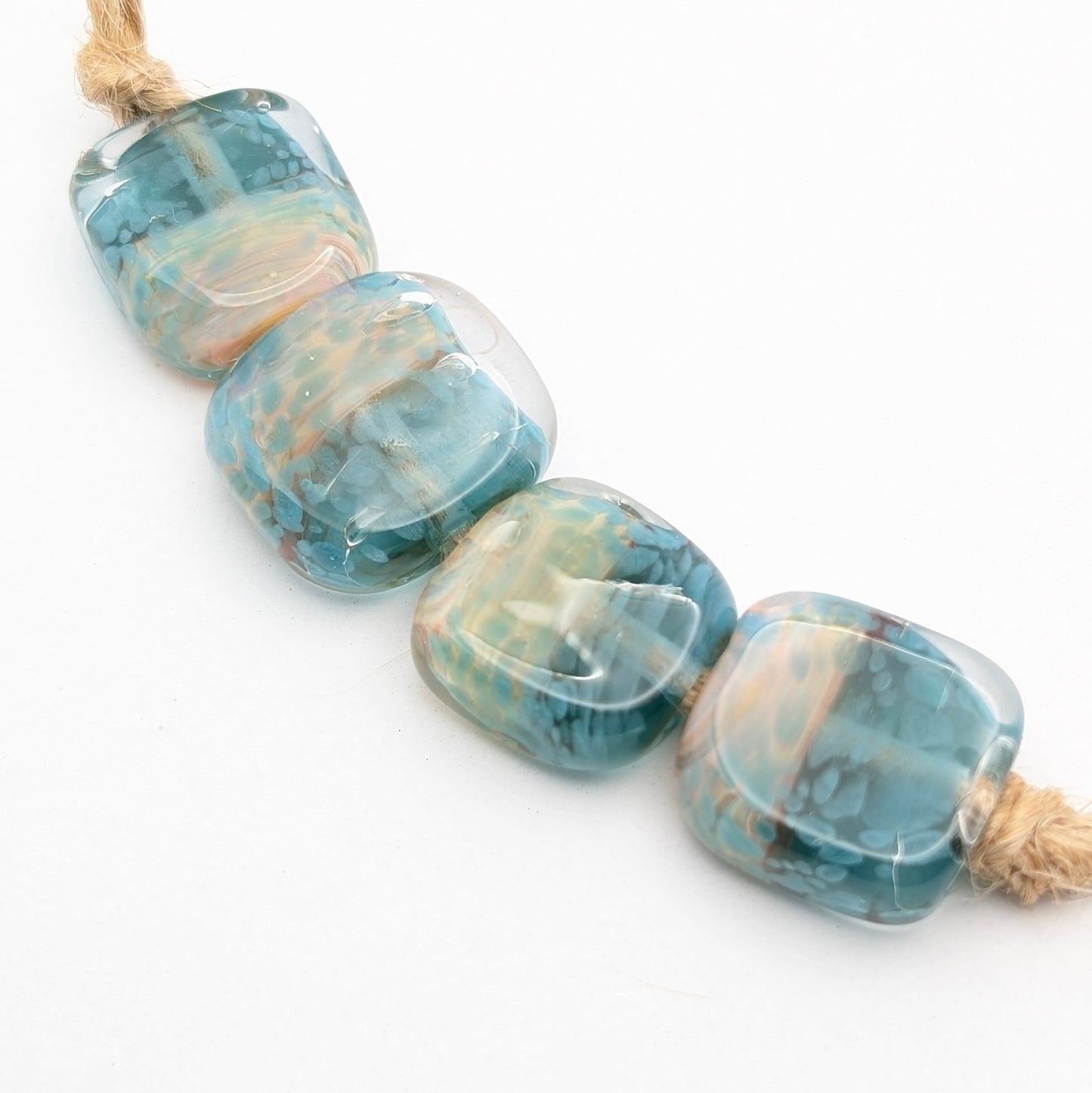 Borosilicate Tab Bead Set of 4