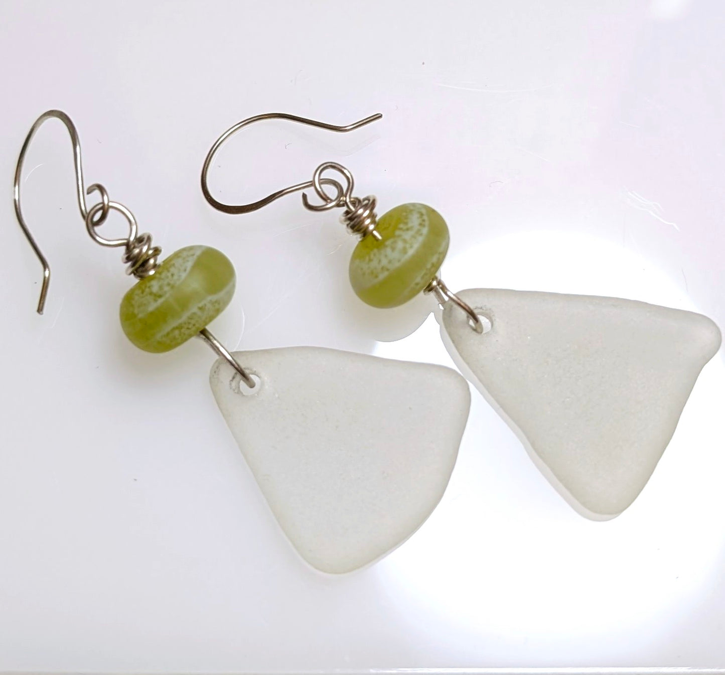 Coastal Drift Sea Glass Dangle Earrings