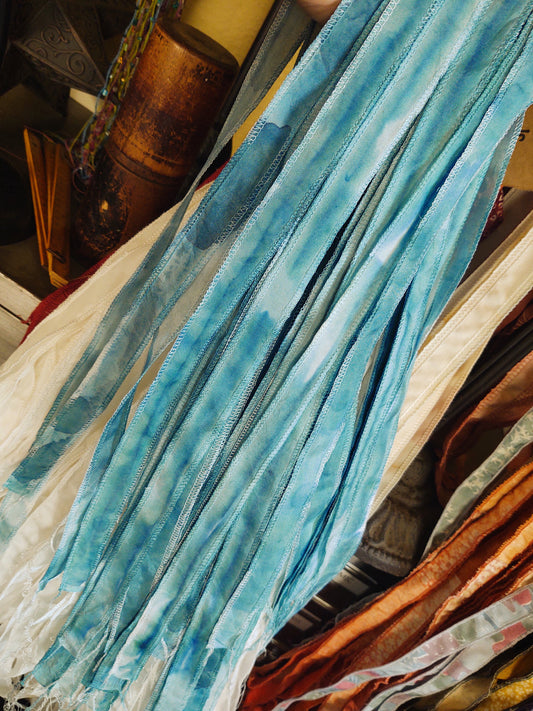 Handmade Silk Ribbon - Blue HD01